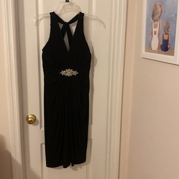London Style Nights, Black Dress with Sparkle Accent, NEW w/tags, Sz 6 - Picture 2 of 16